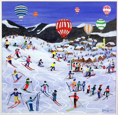 Ballooning over the piste, 1995 by Judy Joel